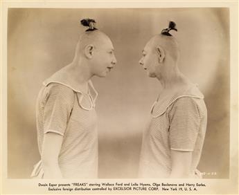 (CINEMA) Group of 10 publicity stills from the movie Freaks, the classic horror tale directed by Tod Browning and reissued by Dwain Esp